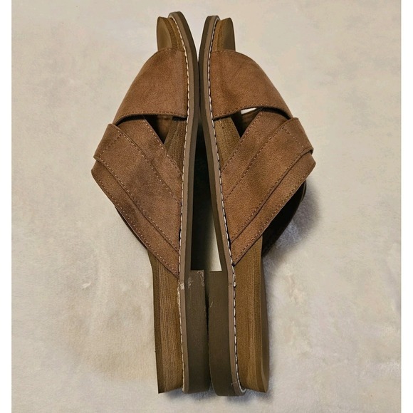 Yellowbox Brown Faux Suede Kasmira Slides Women's Size 10 Used - Picture 5 of 9